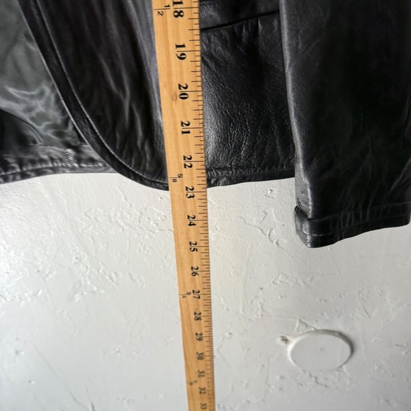 Vintage Intuitions Leather Jacket Women's Size 10 Open‎ Front Blazer Jacket Coat - Picture 8 of 12